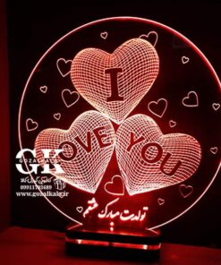 بالبینگ سه قلب سه‌بعدی I Love You | هدیه‌ای رمانتیک و ماندگار